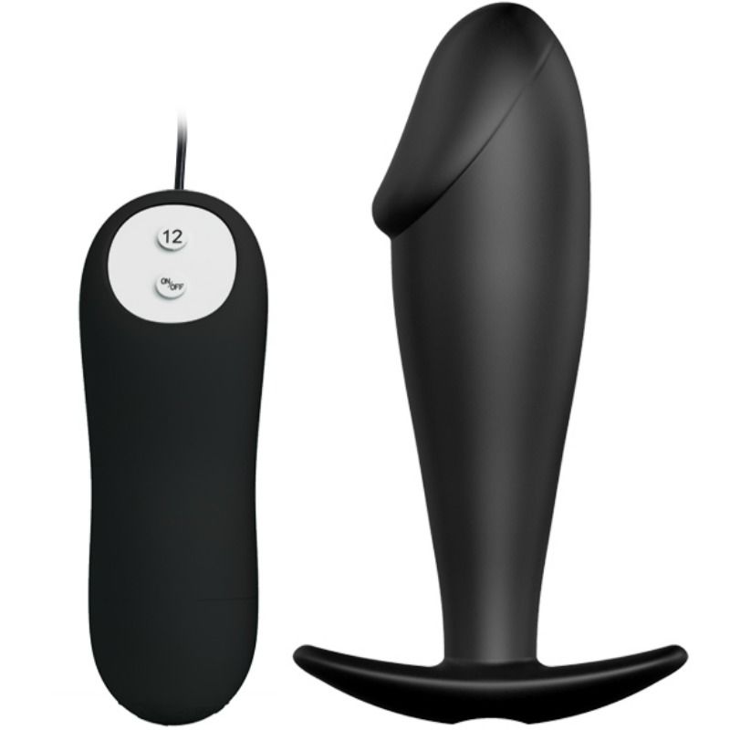 pretty love silikon anal plug penis form und 12 vibrationsmodi schwarz