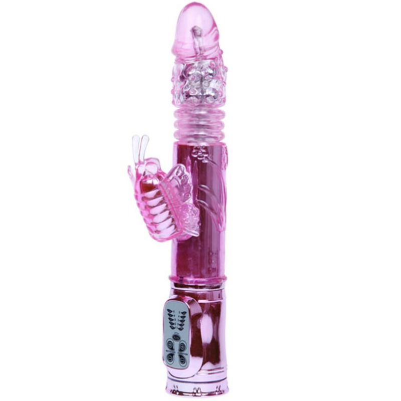 baile wiederaufladbarer vibrator mit rotation und pochenden schmetterlingsstimulator