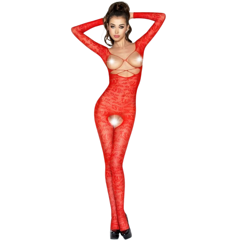 passion woman bs031 roter bodystocking, eine grÖsse