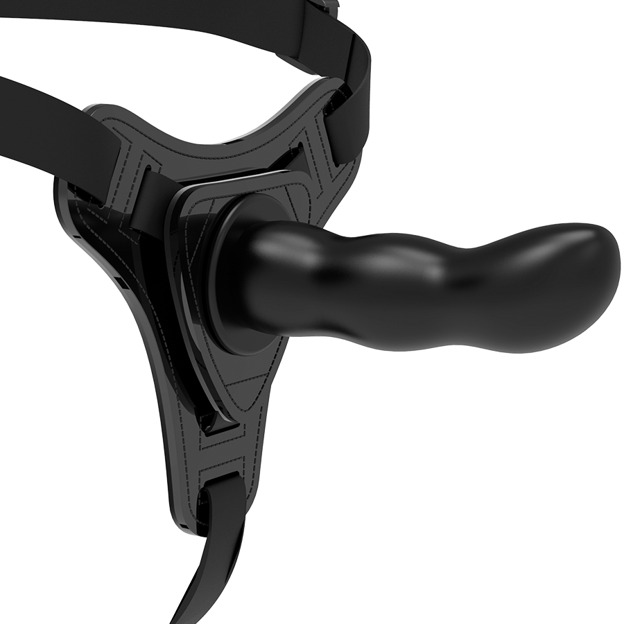 fetish submissive harness schwarzer silikon g spot 16 cm
