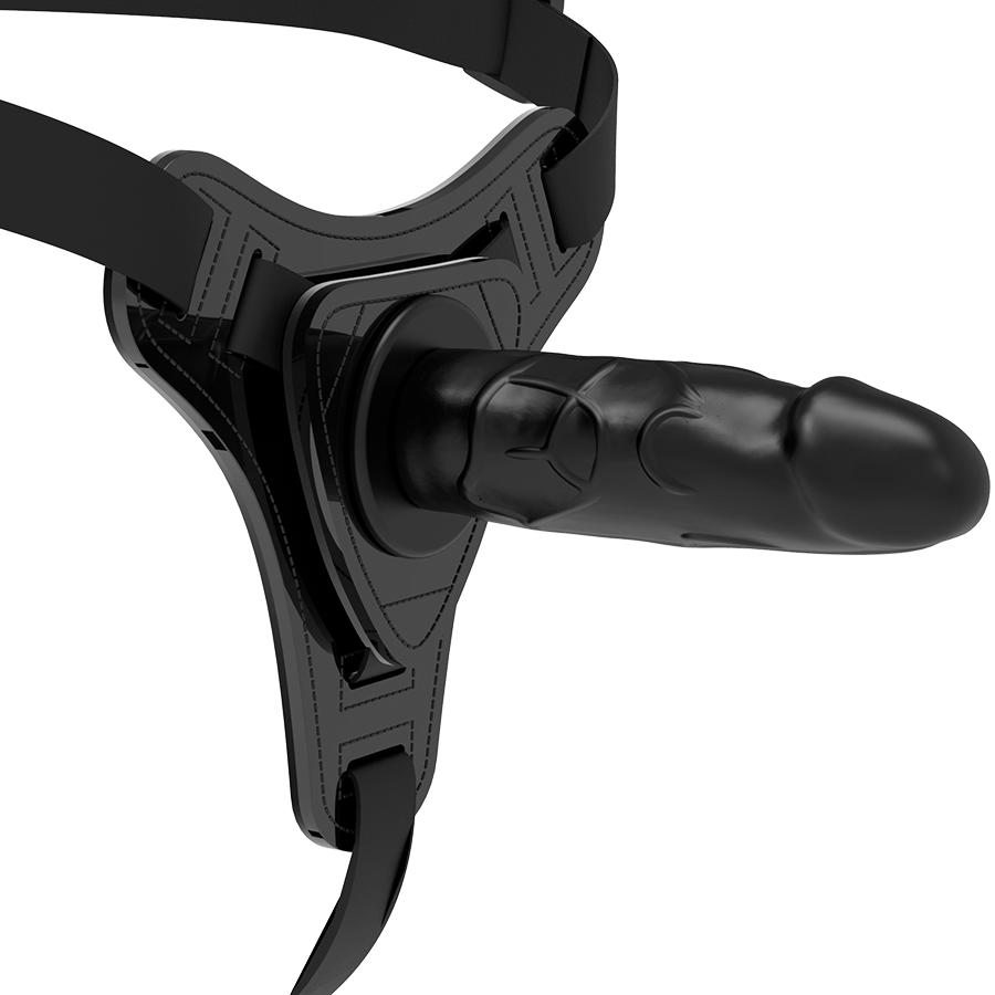 fetish submissive harness realistisches schwarzes silikon 15 cm