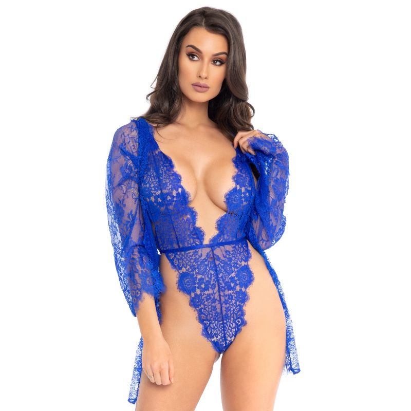 leg avenue teddy und robe blau s