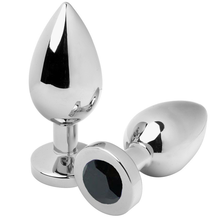 metal hard anal plug diamant schwarz klein 5,71 cm
