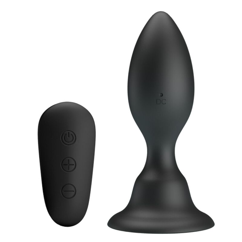 mr play analstecker mit vibration, schwarze fernbedienung