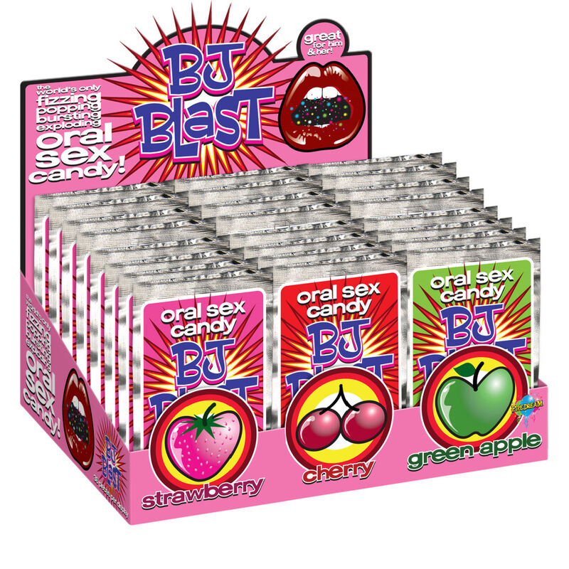 pipedreams bj blast erdbeere/kirsch und grÜner apfel display ? 36 stÜck