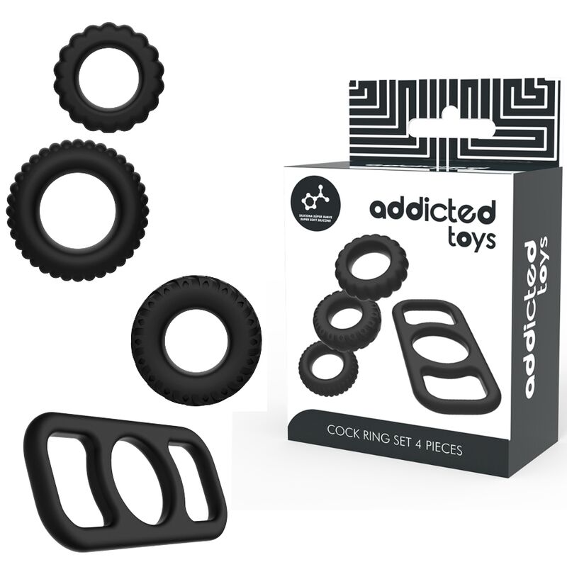 addicted toys cock ring set 4 stÜck