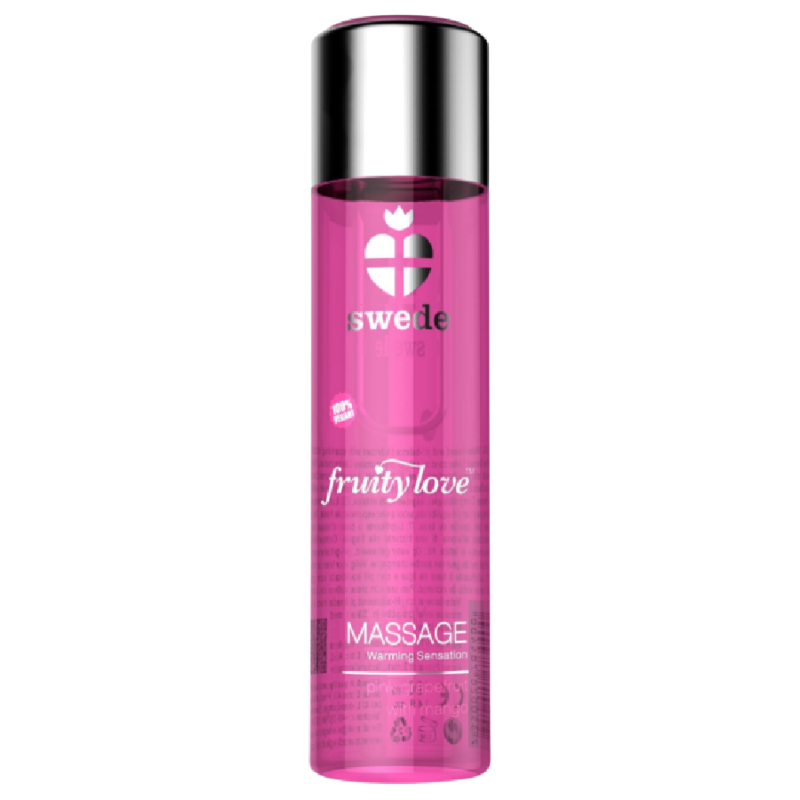 swede fruity love massageÖl mit wÄrmendem effekt rosa himbeere und rhabarber 120 ml