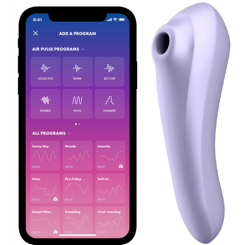 satisfyer dual pleasure air pulse vibrator mauve