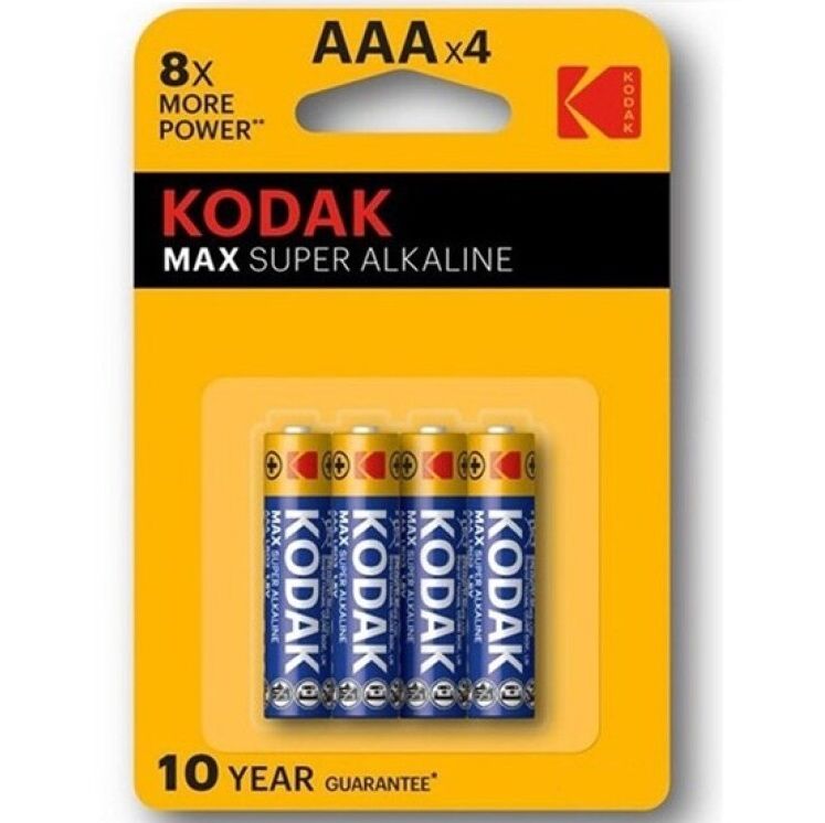 kodak max super alkaline batterie aaa lr03 blister * 4